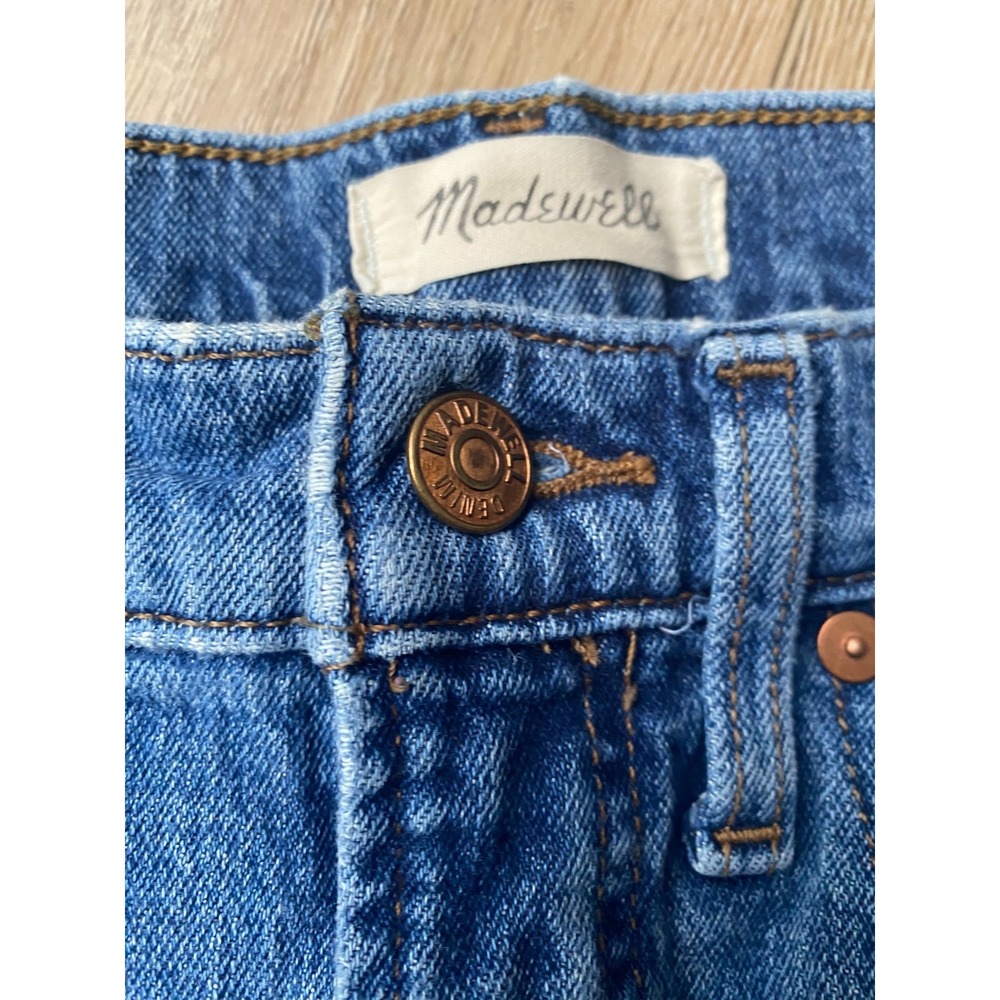 Madewell Perfect Vintage Jeans Womens 27 Blue High Rise Straight Raw Hem - Picture 2 of 9